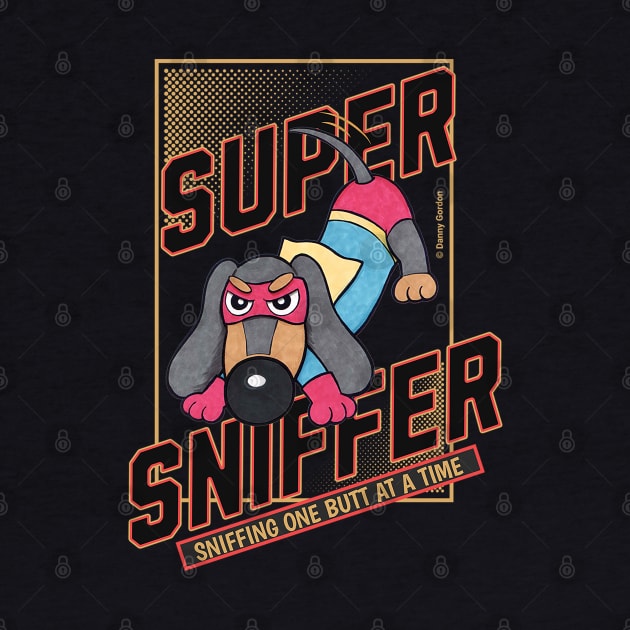 Cute Super Sniffer Dachshund Hero Funny by Danny Gordon Art